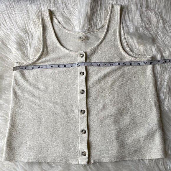 Madewell White Button-Front Tank Top - Picture 7 of 12